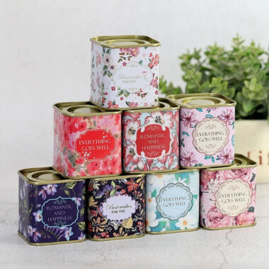Decorative square tea coffee tin box factory