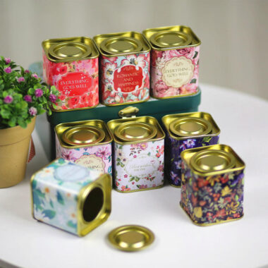 Decorative square tea coffee tin box factory