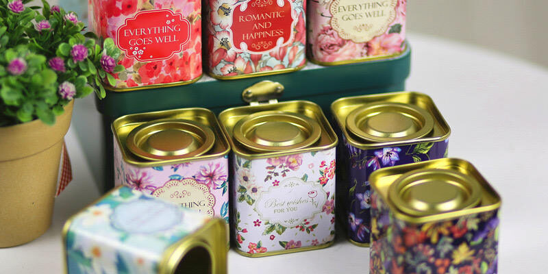 Decorative square tea coffee tin box factory