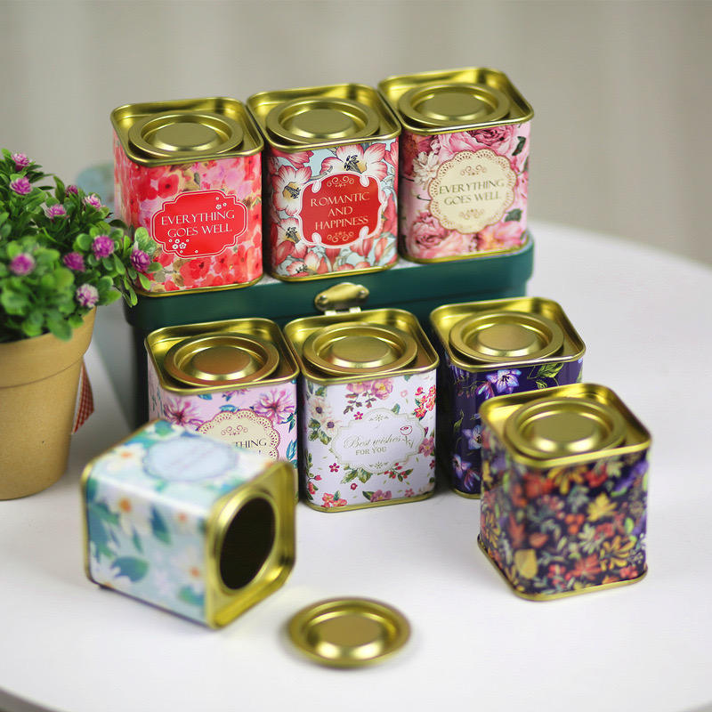 Decorative square tea coffee tin box factory