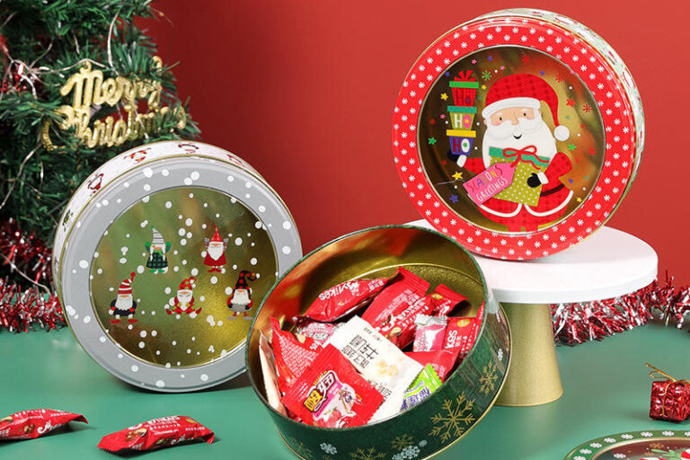 Custom round cookie candy chocolate tin box