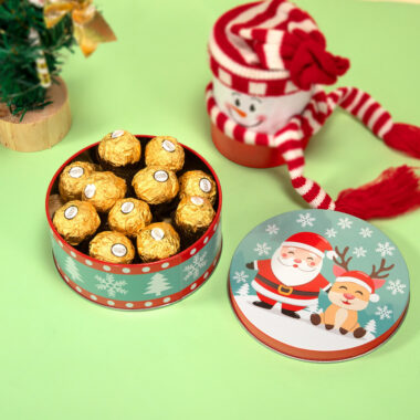 Custom round cookie candy chocolate tin box