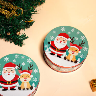 Custom round cookie candy chocolate tin box
