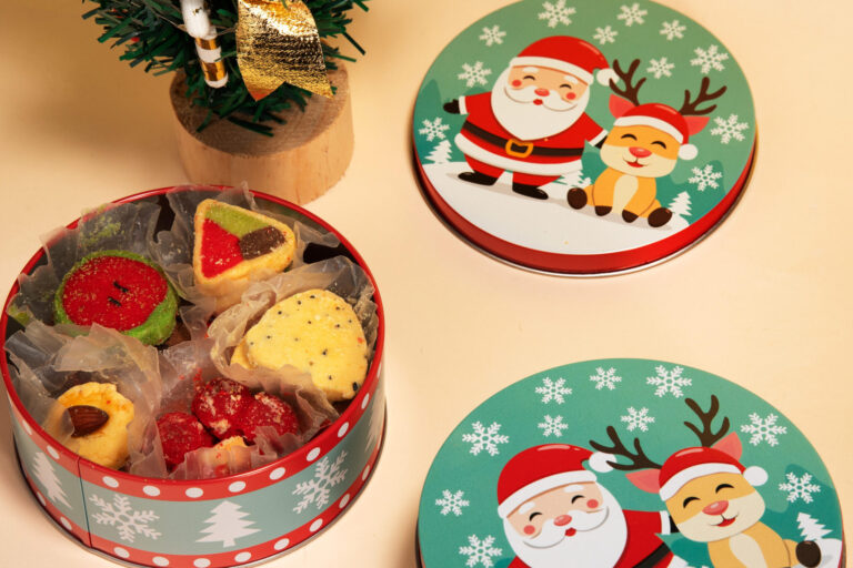 Custom round cookie candy chocolate tin box