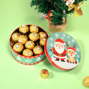Custom round cookie candy chocolate tin box