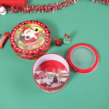 Custom round cookie candy chocolate tin box