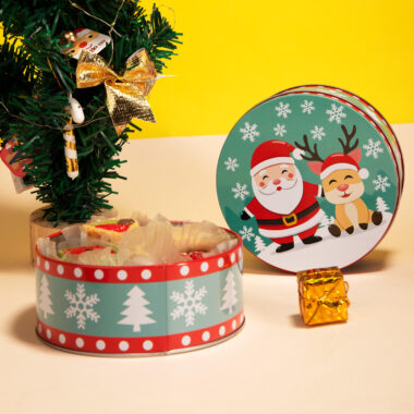 Custom round cookie candy chocolate tin box
