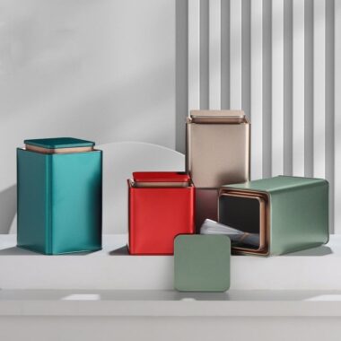 Custom square tea packaging tin box