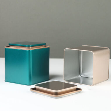 Custom square tea packaging tin box
