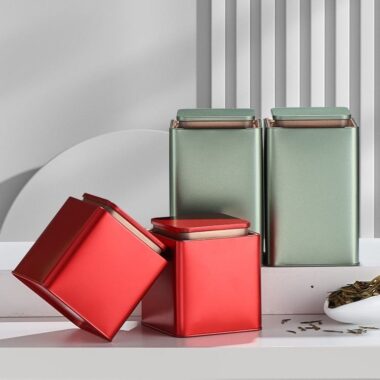 Custom square tea packaging tin box
