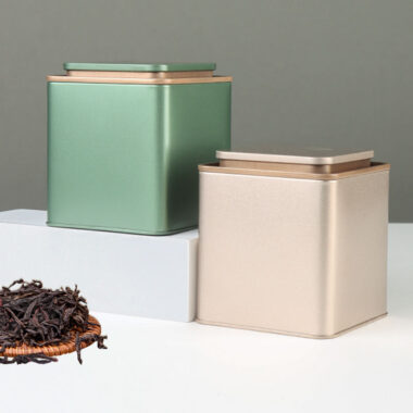 Custom square tea packaging tin box