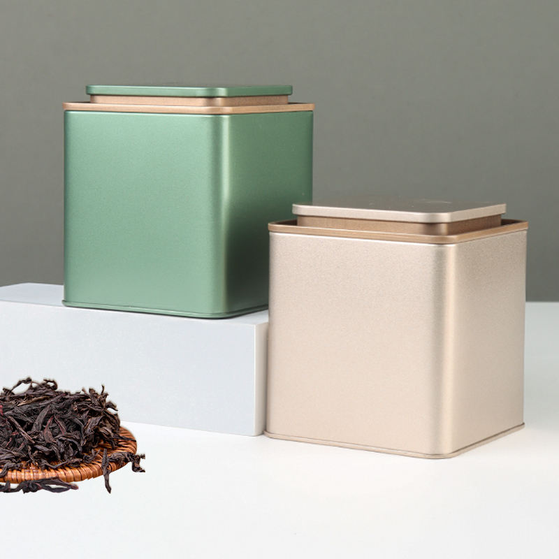 Custom square tea packaging tin box