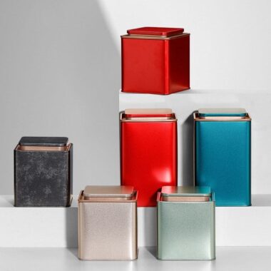 Custom square tea packaging tin box