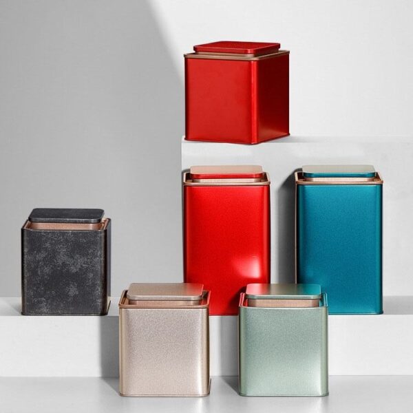 Custom square tea packaging tin box
