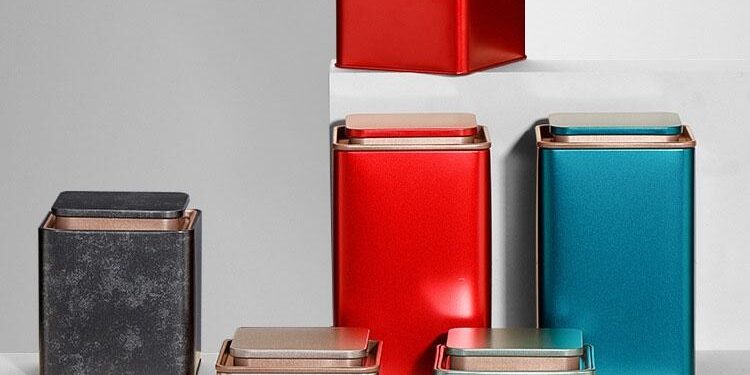 Custom square tea packaging tin box