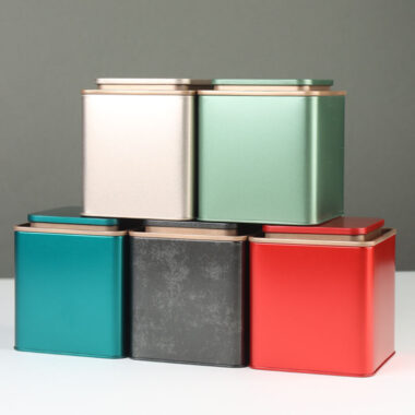 Custom square tea packaging tin box