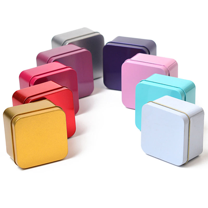 Custom square candy tin box packaging