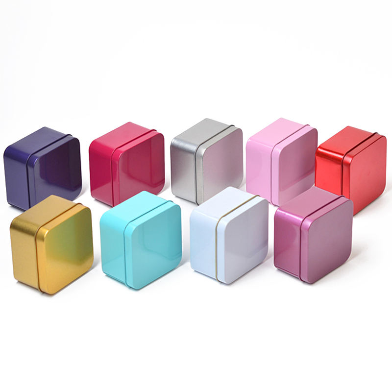 Custom square candy tin box packaging