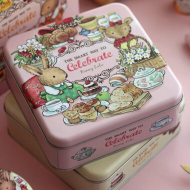 Wholesale square gift cookie chocolate tin box