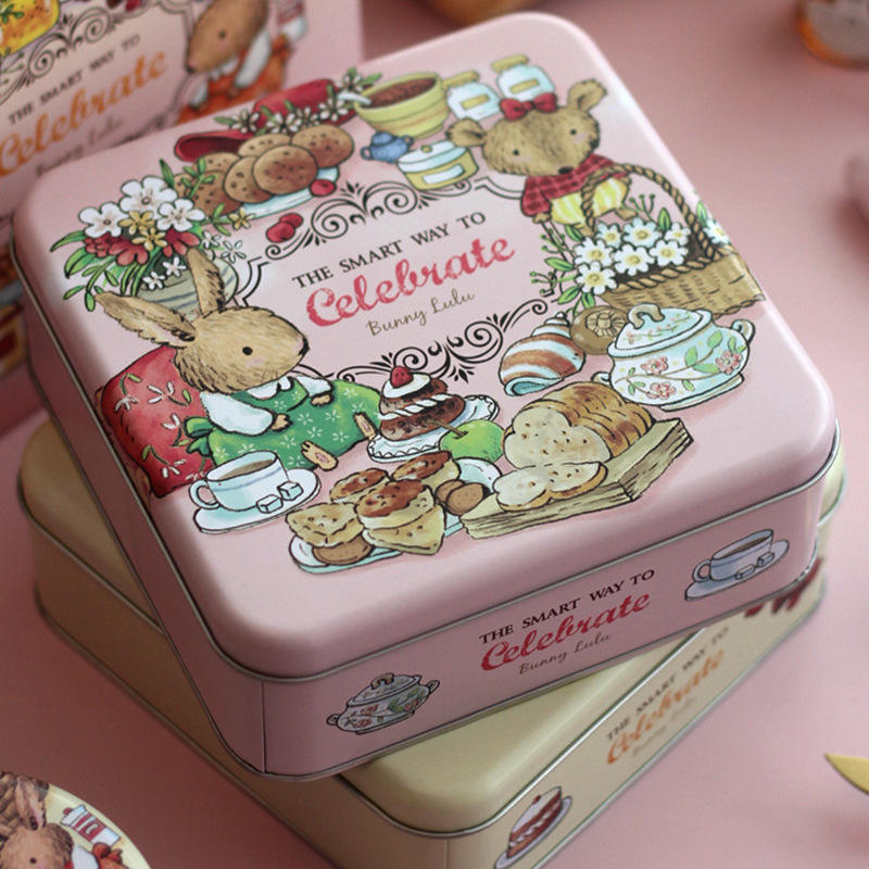Wholesale square gift cookie chocolate tin box