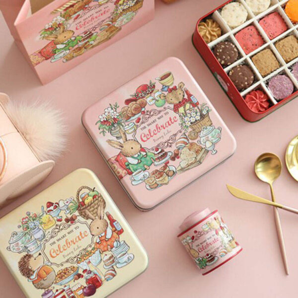 Wholesale square gift cookie chocolate tin box
