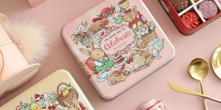 Wholesale square gift cookie chocolate tin box