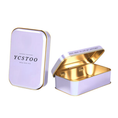 Custom hinged candy tin box packaging