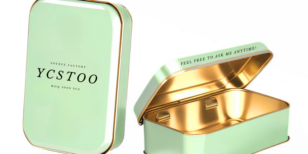 Custom hinged candy tin box packaging