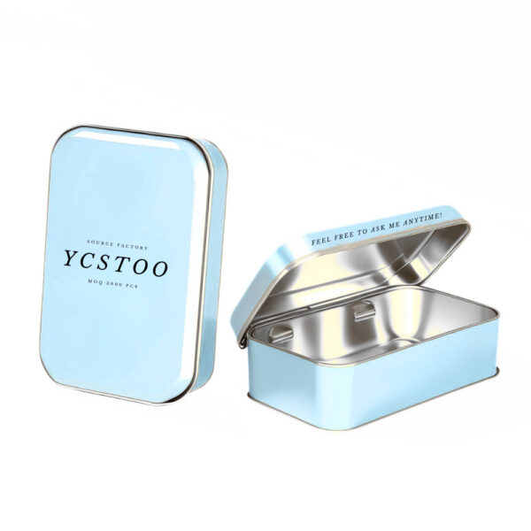 Wholesale hinged candy tin box (6) Custom hinged candy tin box packaging
