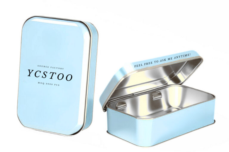 Custom hinged candy tin box packaging