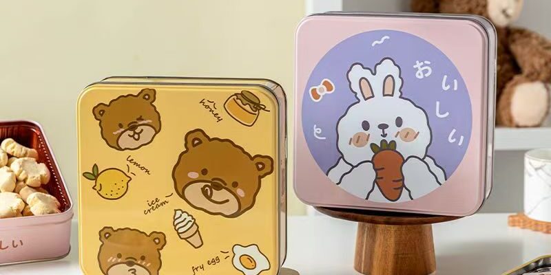 Creative Cartoon Candy Cookie Storage Tin Box