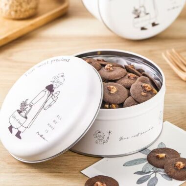 Round Cartoon Cute Cookie Candy Gift Tin Box