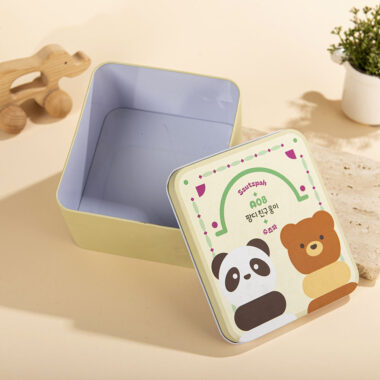 Cartoon Square Rectangle Candy Cookie Chocolate Tin Box