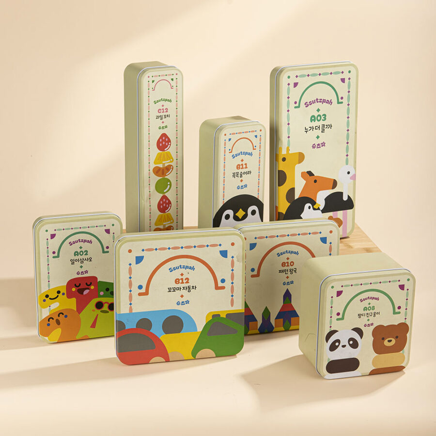 Cartoon Square Rectangle Candy Cookie Chocolate Tin Box
