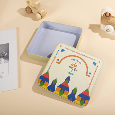 Cartoon Square Rectangle Candy Cookie Chocolate Tin Box