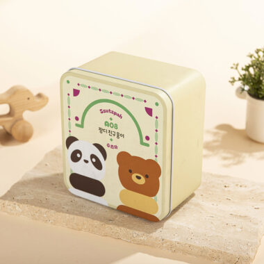 Cartoon Square Rectangle Candy Cookie Chocolate Tin Box