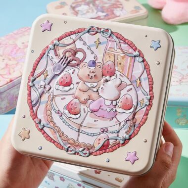 Embossed Cartoon Square Chocolate Candy Gift Tin Box