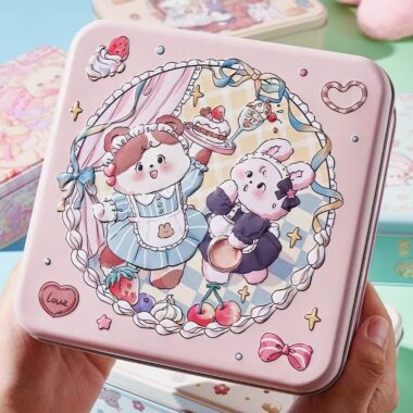 Embossed Cartoon Square Chocolate Candy Gift Tin Box
