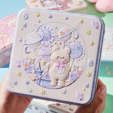 Embossed Cartoon Square Chocolate Candy Gift Tin Box