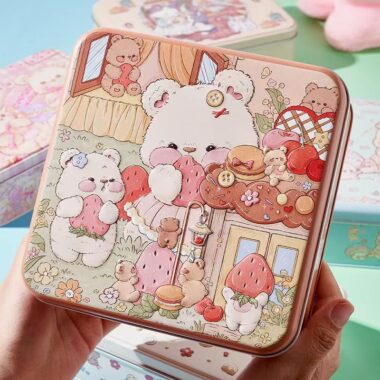Embossed Cartoon Square Chocolate Candy Gift Tin Box