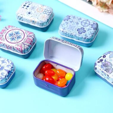 New Flip-Top Portable Small Tea Candy Tin Box