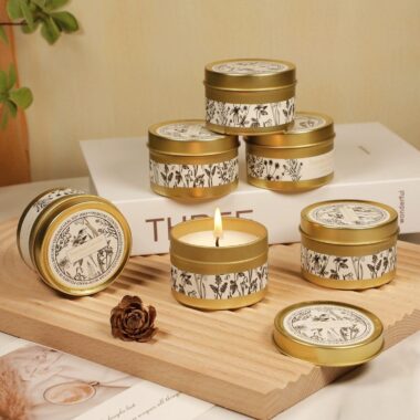 Home Decor Round Tin Box for Soy Wax Candle Packaging