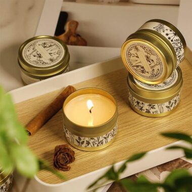 Home Decor Round Tin Box for Soy Wax Candle Packaging