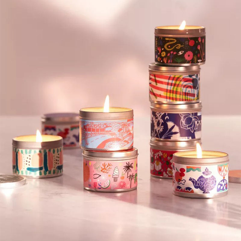 Home Decor Round Tin Box for Soy Wax Candle Packaging