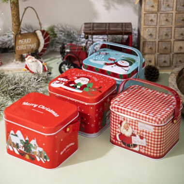 Colorful Large Gift Storage Christmas Tin Box