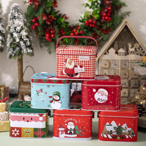 Colorful Large Gift Storage Christmas Tin Box