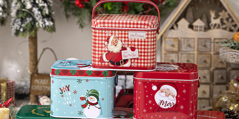 Colorful Large Gift Storage Christmas Tin Box