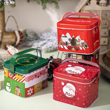 Colorful Large Gift Storage Christmas Tin Box