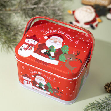 Colorful Large Gift Storage Christmas Tin Box