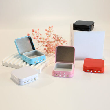 Rectangle Empty Hinged Tea Candy Tin Box